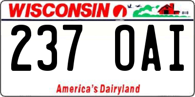 WI license plate 237OAI