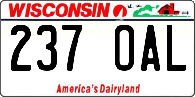 WI license plate 237OAL