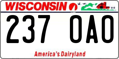 WI license plate 237OAO