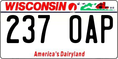 WI license plate 237OAP
