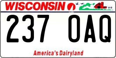 WI license plate 237OAQ