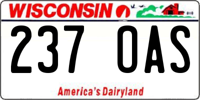 WI license plate 237OAS