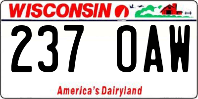 WI license plate 237OAW