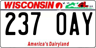 WI license plate 237OAY