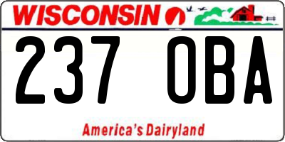 WI license plate 237OBA
