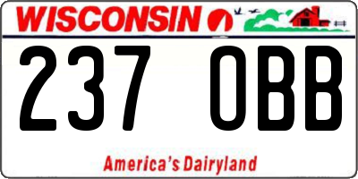 WI license plate 237OBB