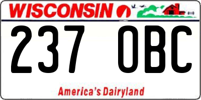 WI license plate 237OBC
