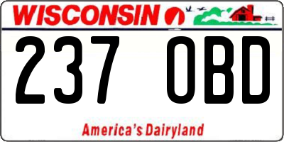 WI license plate 237OBD