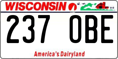 WI license plate 237OBE