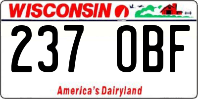 WI license plate 237OBF