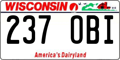 WI license plate 237OBI