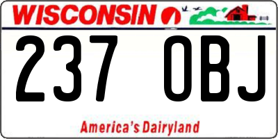 WI license plate 237OBJ