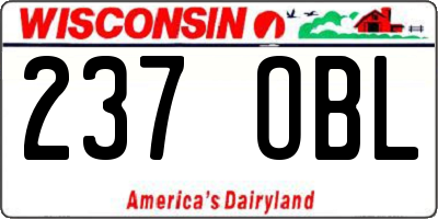 WI license plate 237OBL