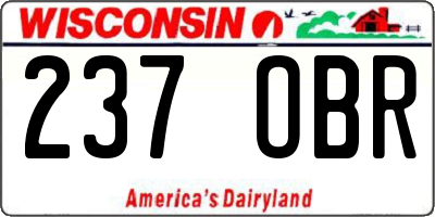 WI license plate 237OBR