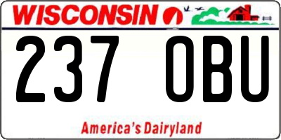 WI license plate 237OBU