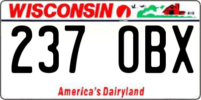WI license plate 237OBX