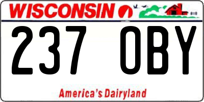 WI license plate 237OBY