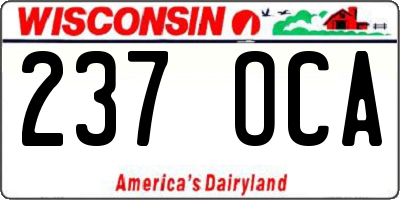 WI license plate 237OCA