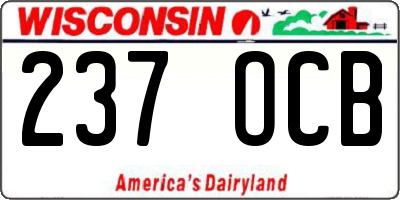 WI license plate 237OCB