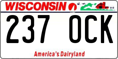 WI license plate 237OCK