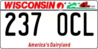 WI license plate 237OCL