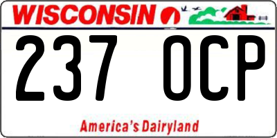 WI license plate 237OCP