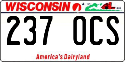 WI license plate 237OCS