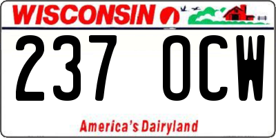 WI license plate 237OCW