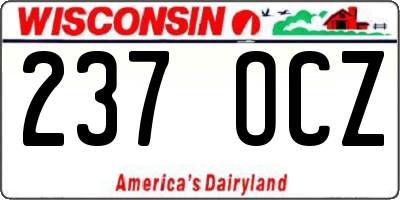 WI license plate 237OCZ