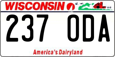 WI license plate 237ODA