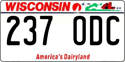 WI license plate 237ODC