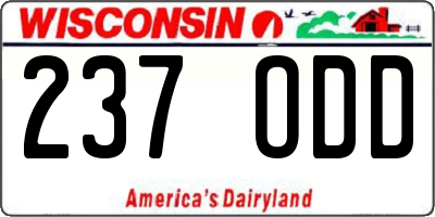 WI license plate 237ODD