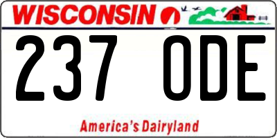 WI license plate 237ODE