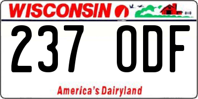 WI license plate 237ODF