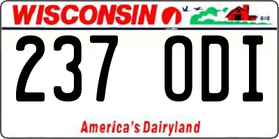 WI license plate 237ODI