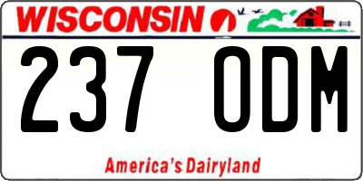 WI license plate 237ODM