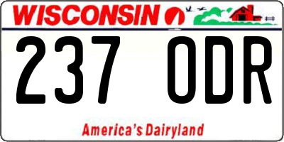 WI license plate 237ODR