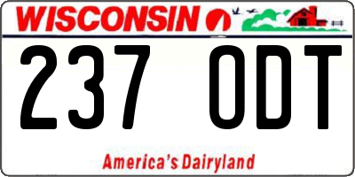 WI license plate 237ODT