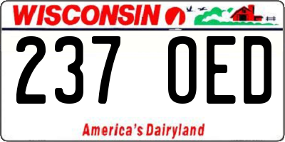 WI license plate 237OED