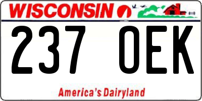 WI license plate 237OEK