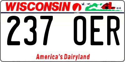 WI license plate 237OER