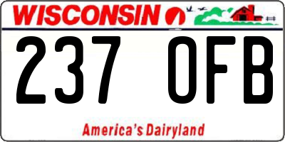 WI license plate 237OFB