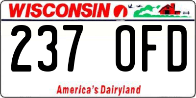 WI license plate 237OFD
