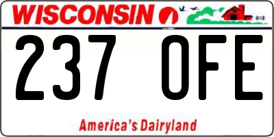 WI license plate 237OFE