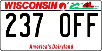 WI license plate 237OFF
