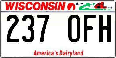WI license plate 237OFH