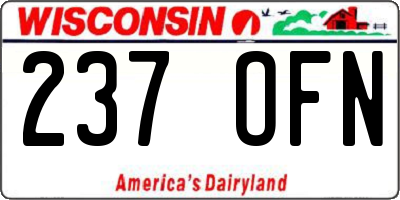 WI license plate 237OFN