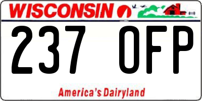 WI license plate 237OFP