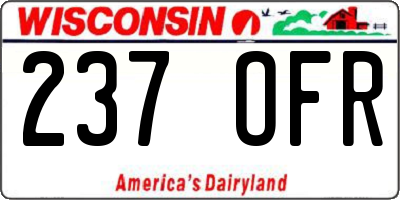 WI license plate 237OFR