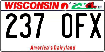 WI license plate 237OFX